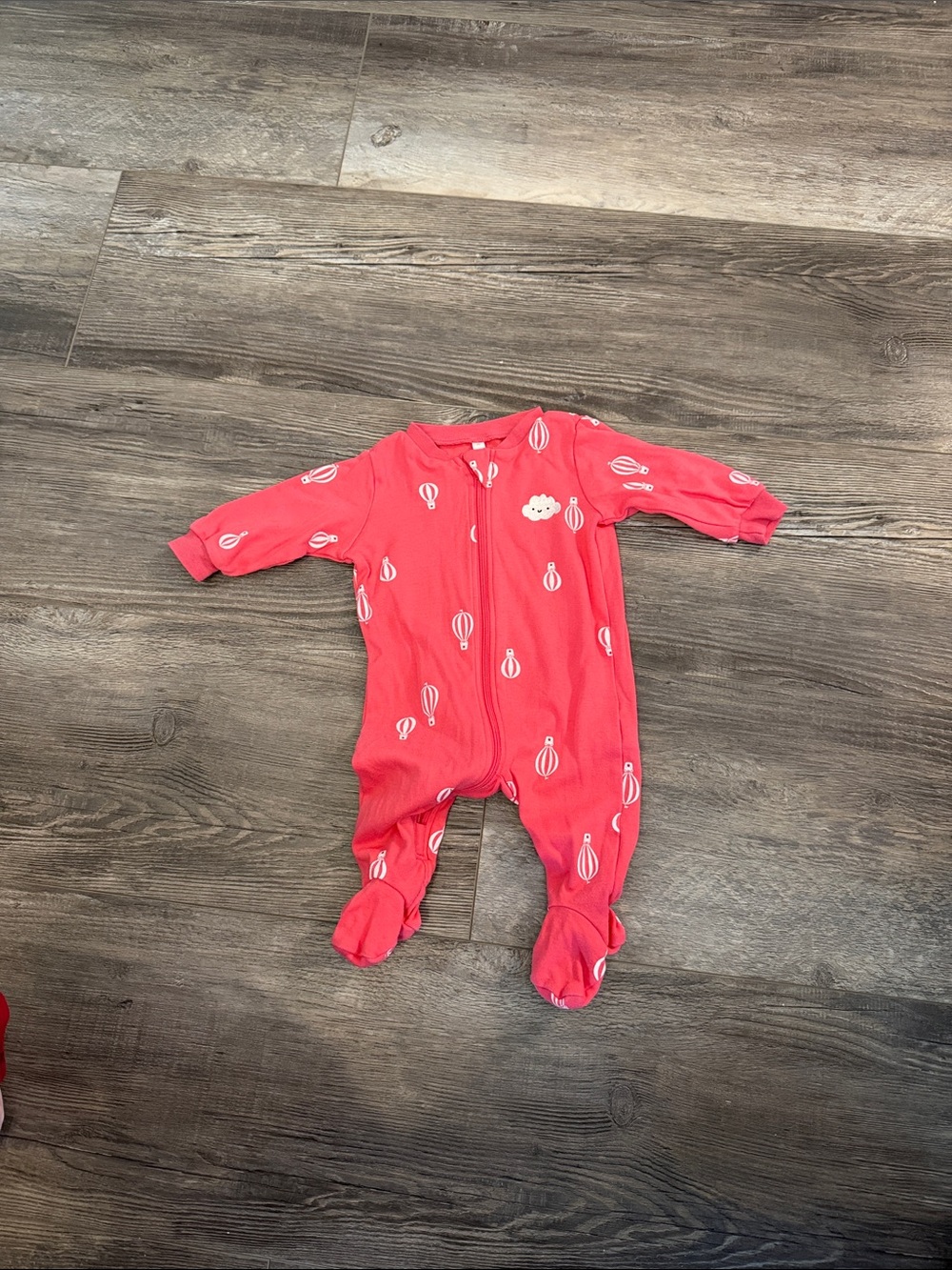 Pekkle Coral Pink Baby Footed One-Piece Sleeper